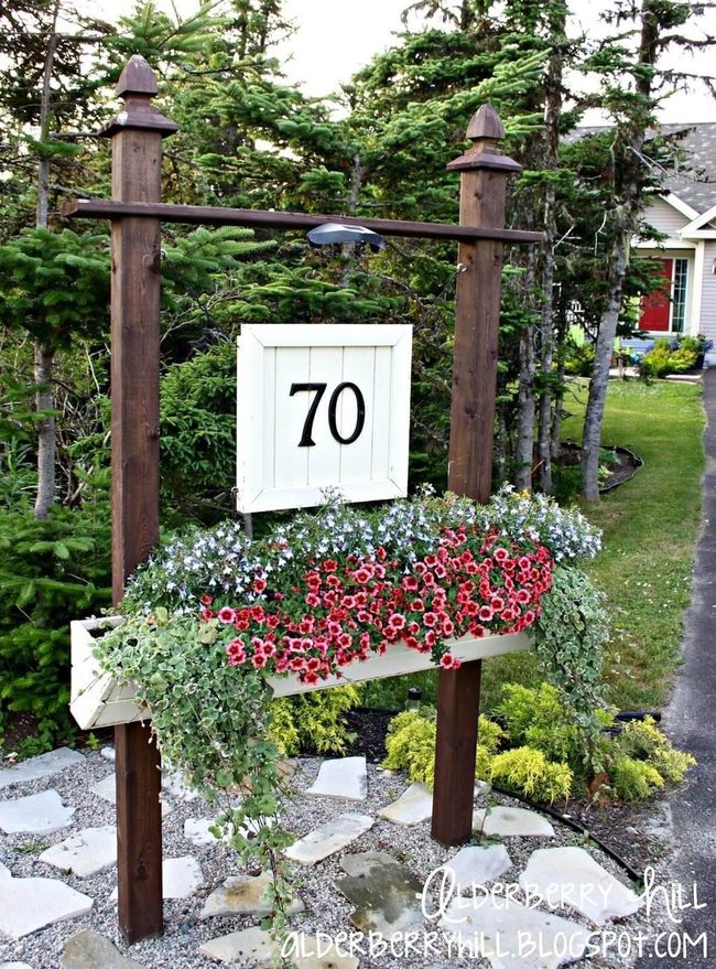 Lighted Planter Posts Guide Entryway