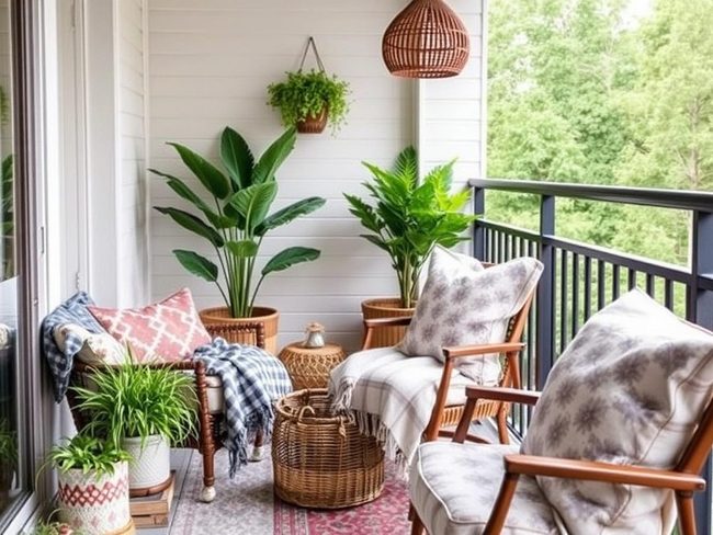 Layered Cotton Throws For Balconies