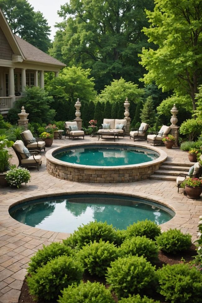 Wooden Balusters Frame Pool Views