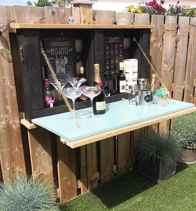 Mint Green Fold-Away Outdoor Bar