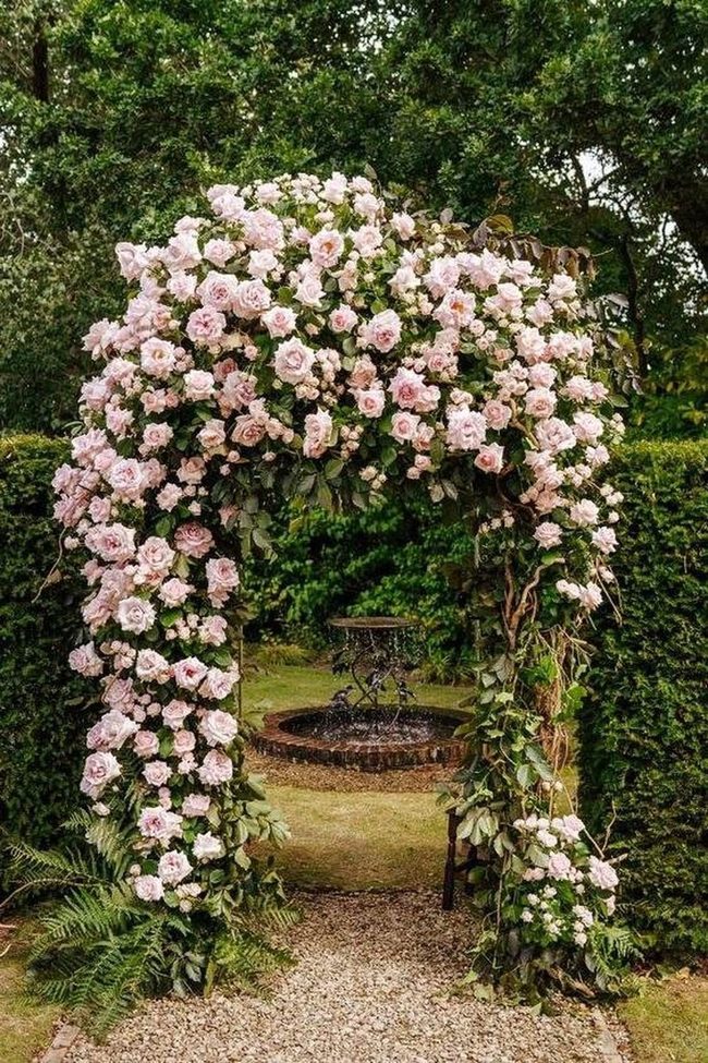 Flowering Gate Frames Garden Entry