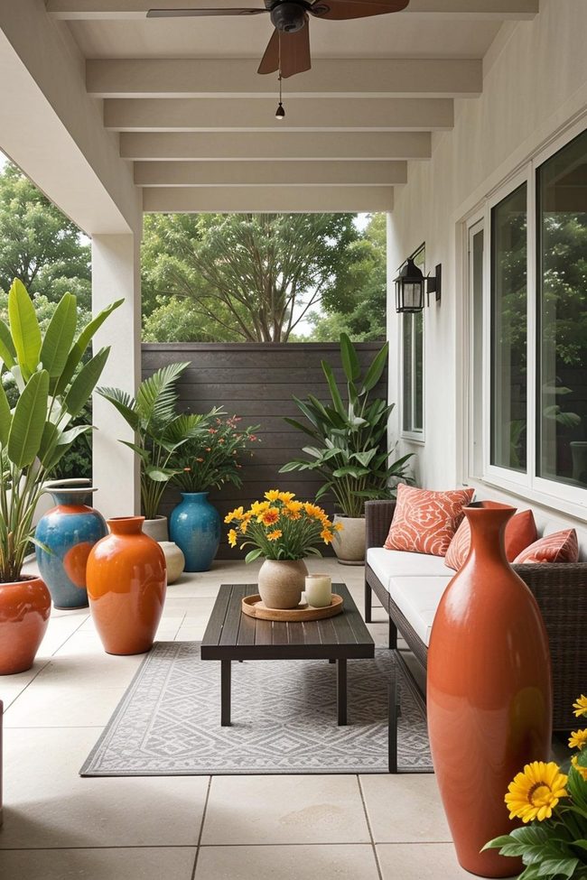 Colorful Sculptures Transform Patios