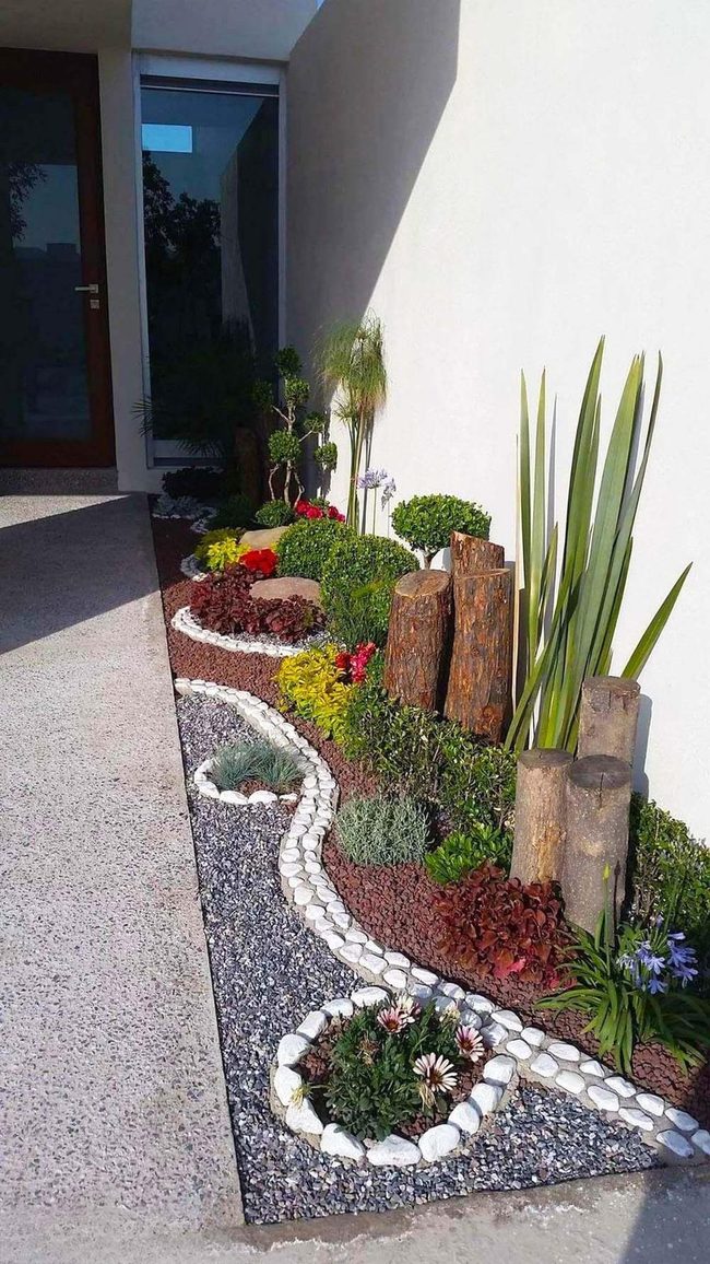 Stone Path Through Living Garden