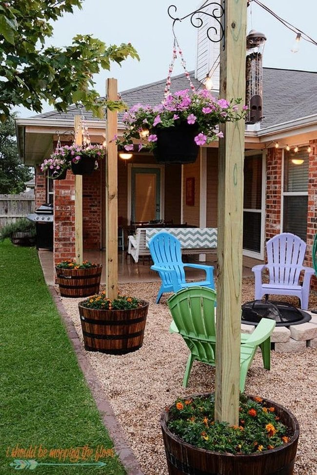 Pea Gravel Fire Pit Gathering