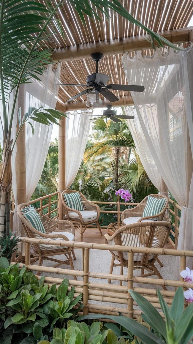 Tropical Plants And Rattan In Compact Philippine Spaces