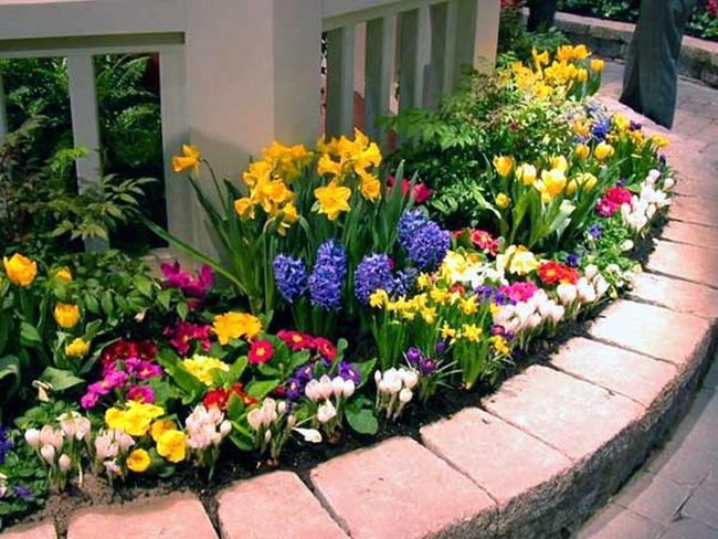 Stone Borders Frame Blooming Gardens
