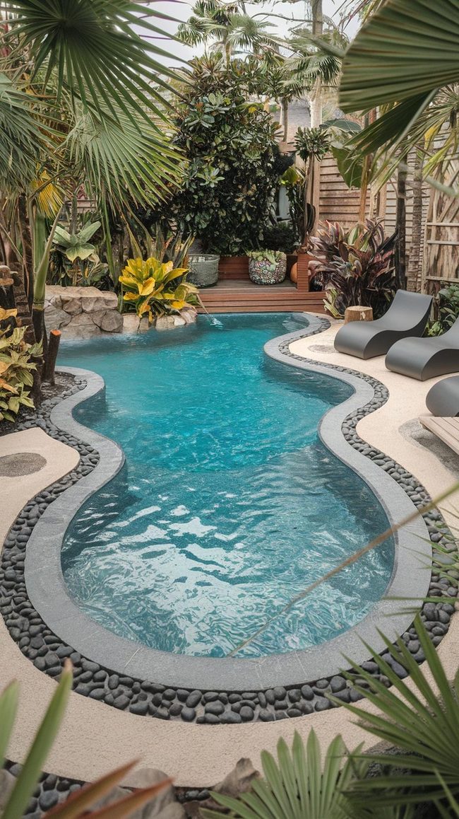 Curved Backyard Pool Oasis