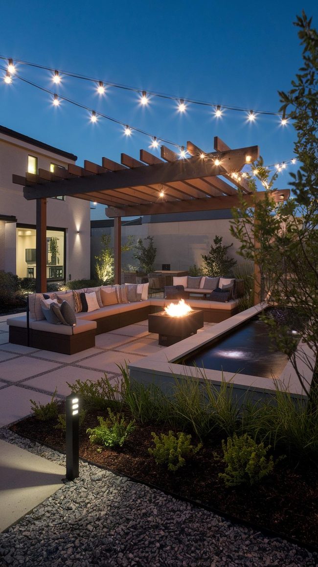 Nighttime Backyard Illumination Transforms Space