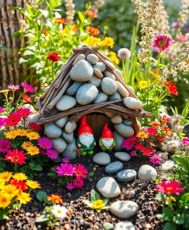 Stone And Moss Gnome Patio House