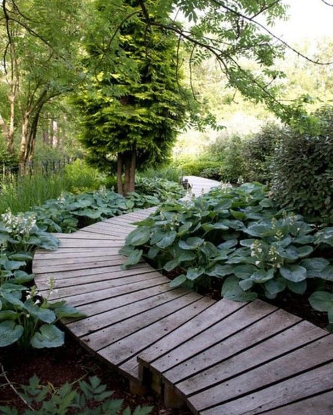 Dappled Shadows Through Wooden Garden Path