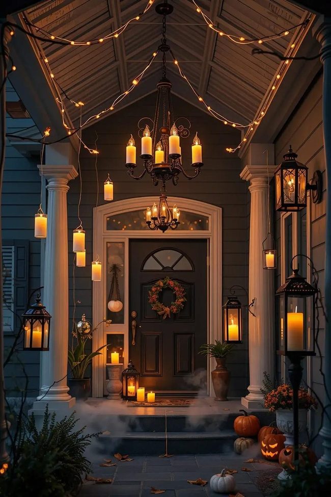 Suspended Candles with Layered Light