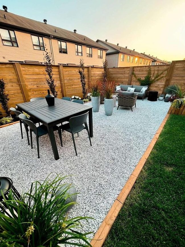 White Gravel Garden Retreat