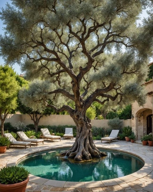 Silvery-Green Olive Trees Mediterranean