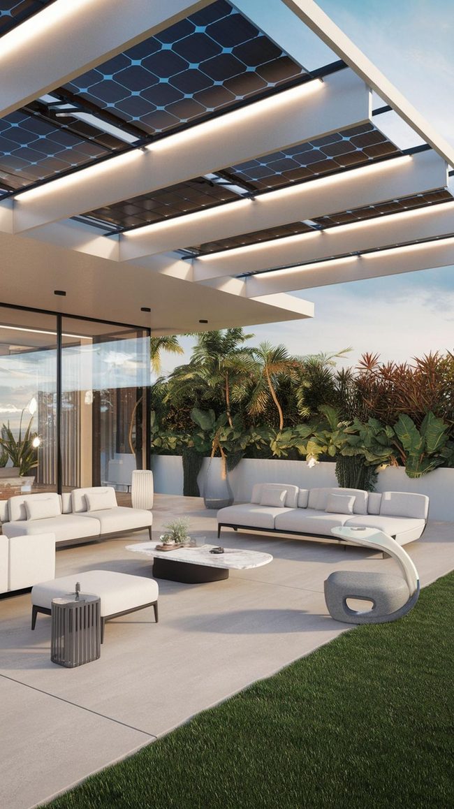 Solar-Powered Motorized Patio Shades