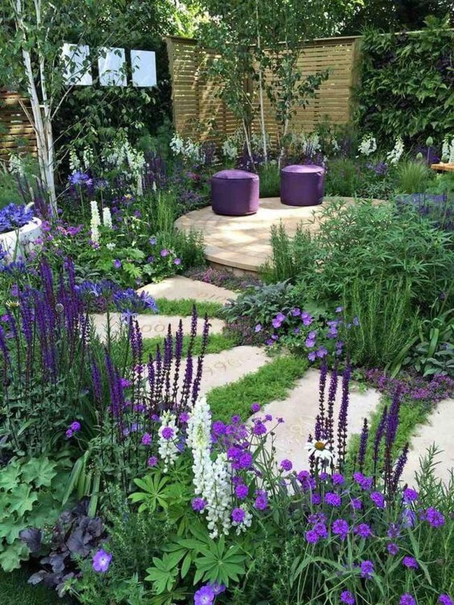 Purple Blooms Circle Stone Sanctuary