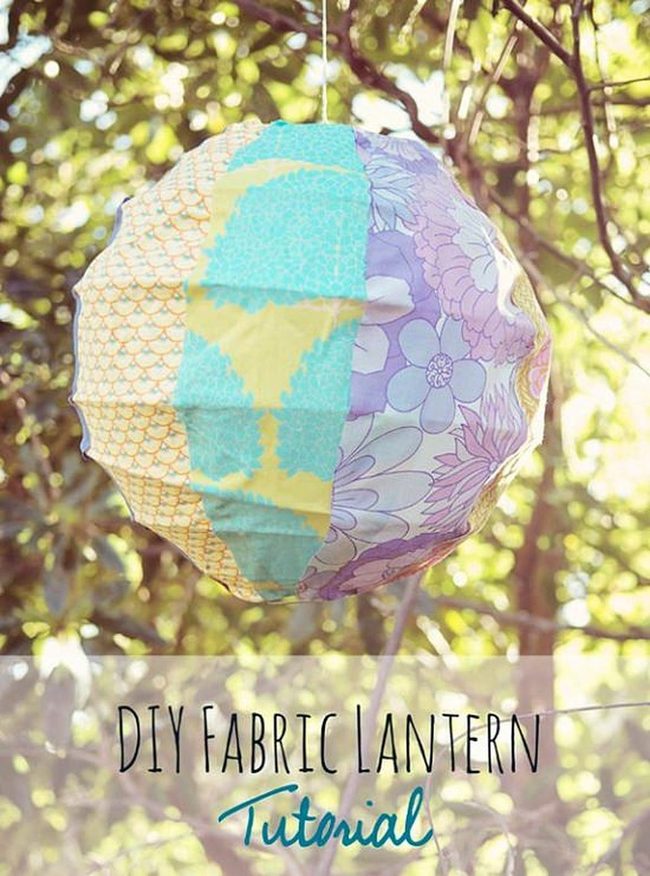 Fabric-Wrapped Paper Garden Lanterns