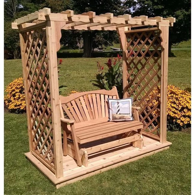 Natural Wood Pergola With Living Vines