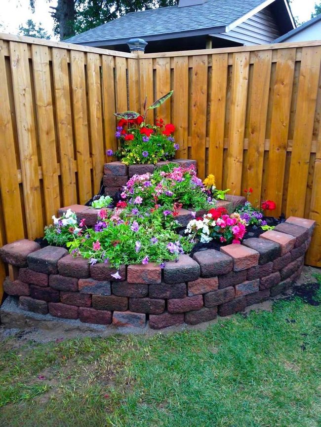 Red Brick Tiered Flower Towers