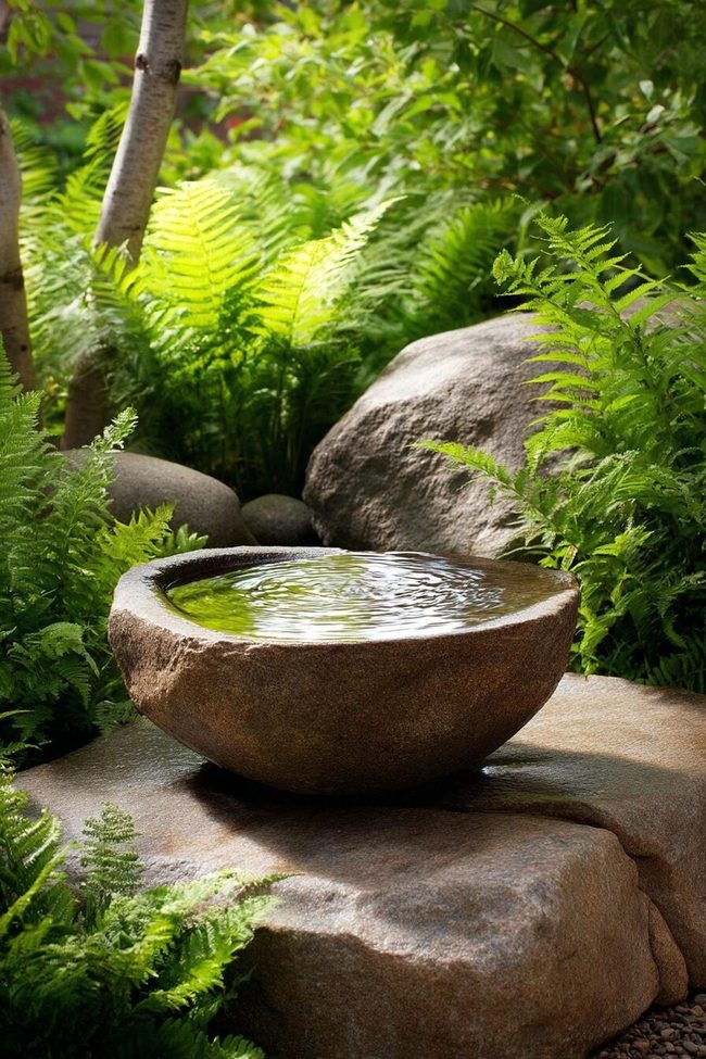 Stone Boulder Water Bubbler