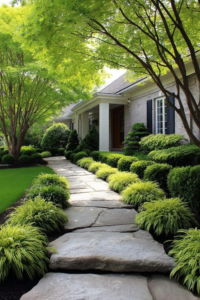 Curved Brick Pathway To Welcome