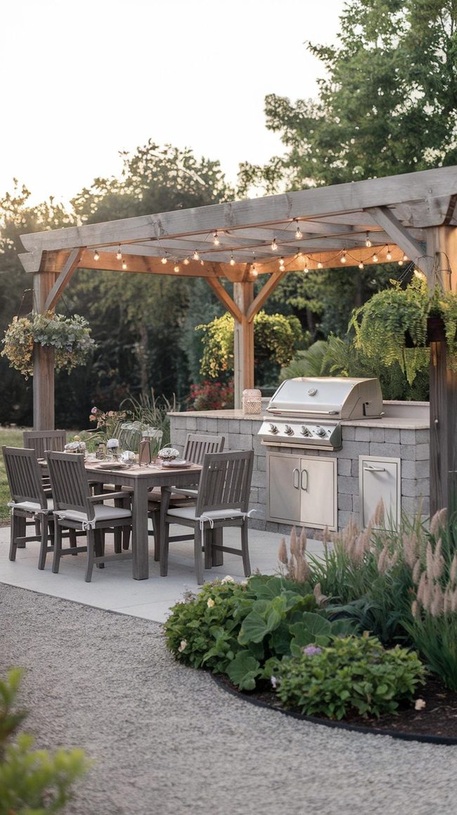 Walnut Pergola Grill Sanctuary