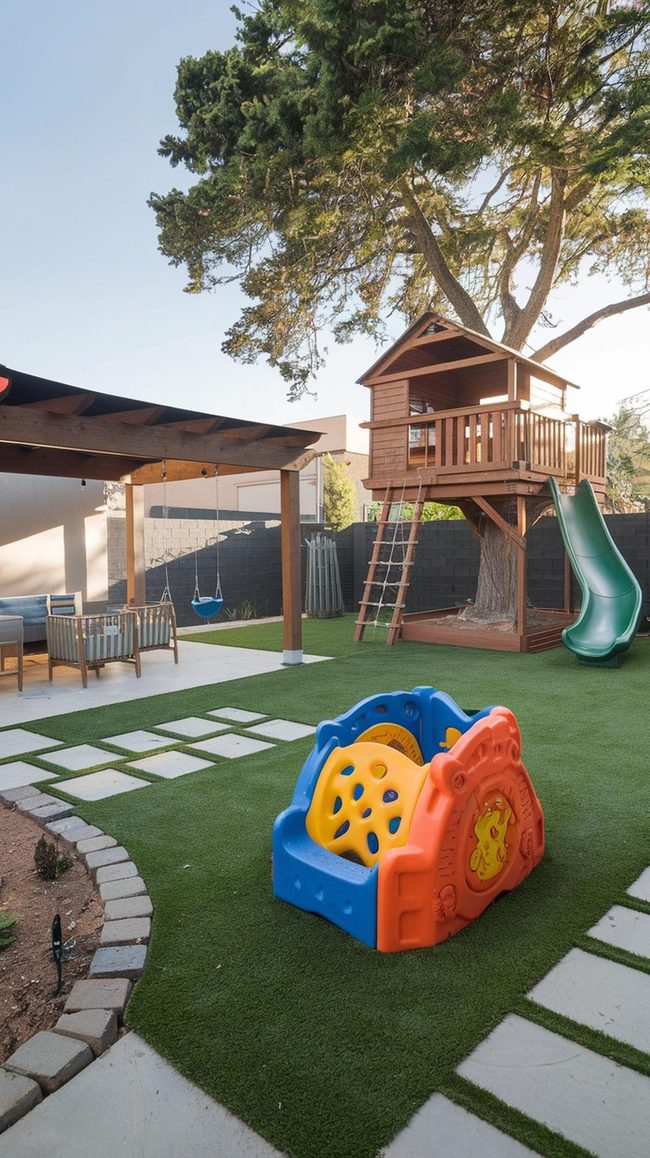 Backyard Play Zone for Kids and Parents
