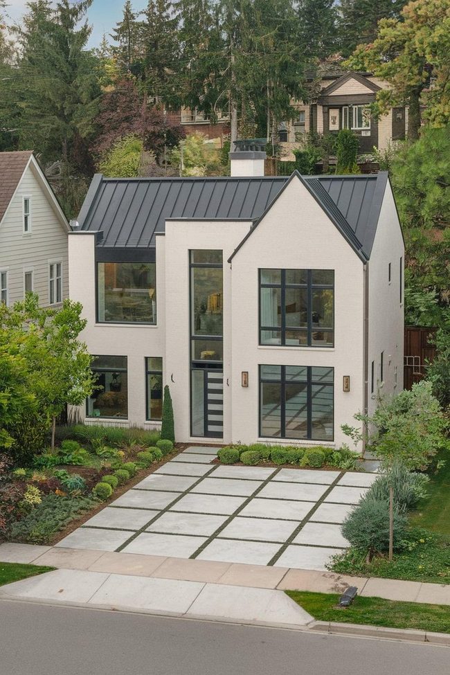 Trendy White Box with Dark Roof