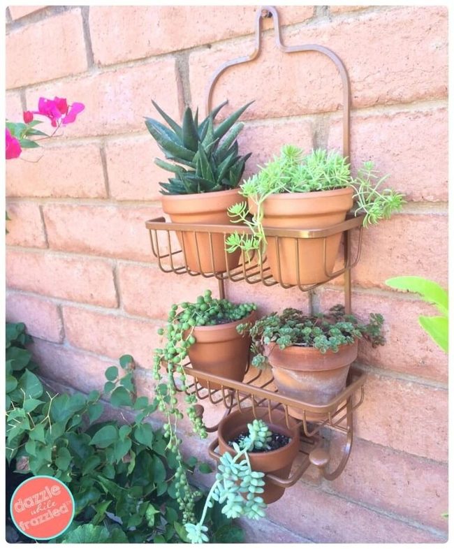 Painted Metal Shower Rack Garden