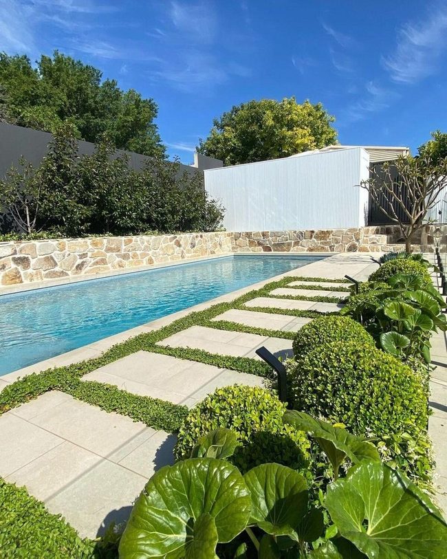 Stone Pool Fence Natural Boundary