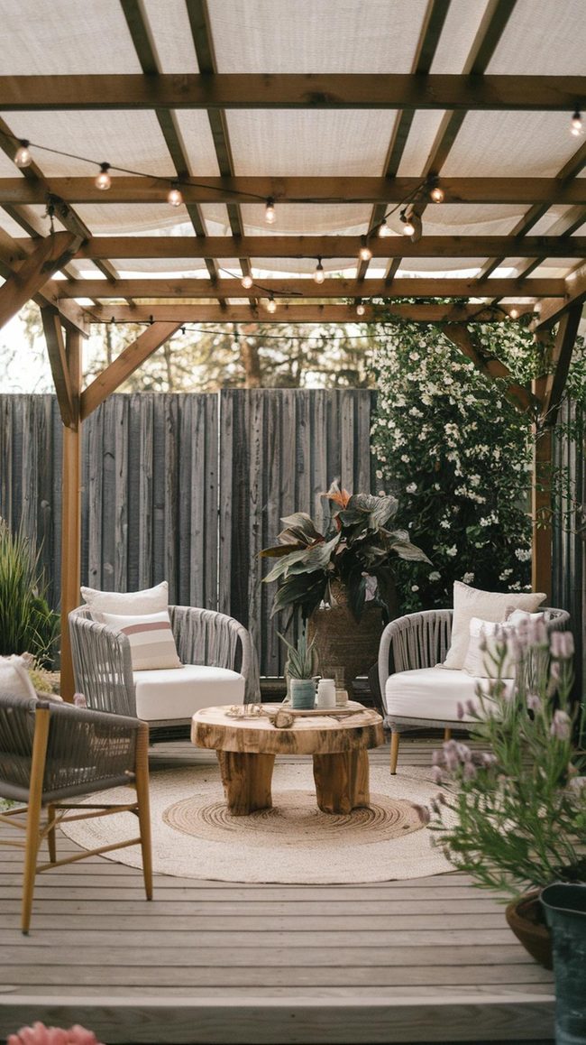 Diy Pergola Customization with Fabric Drapes
