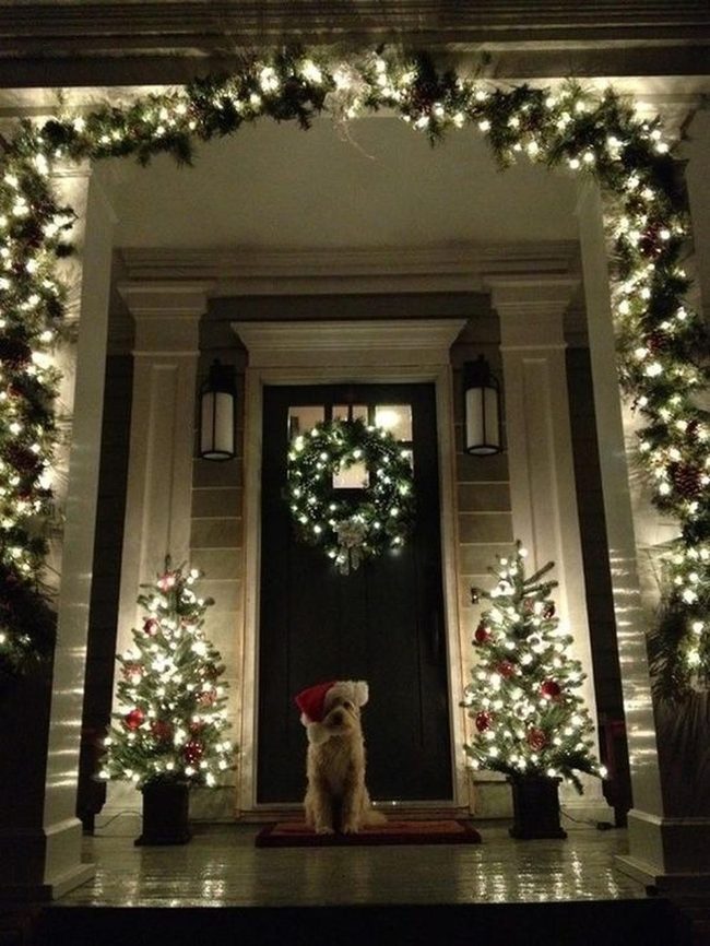 Golden Lights Frame Festive Doorway