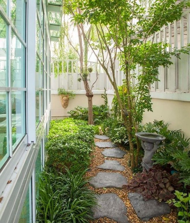 Stone Path Through Purple Garden