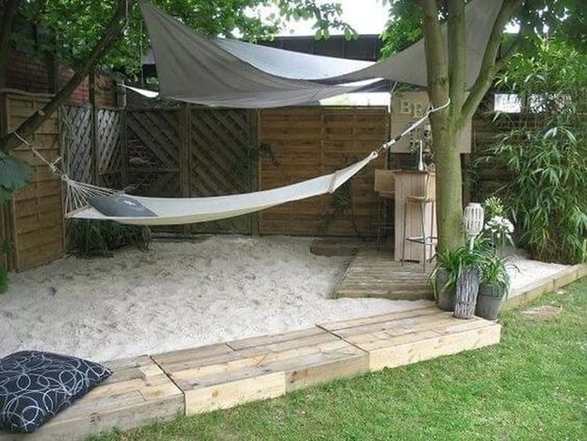 Fabric-Draped Hammock Among Trees