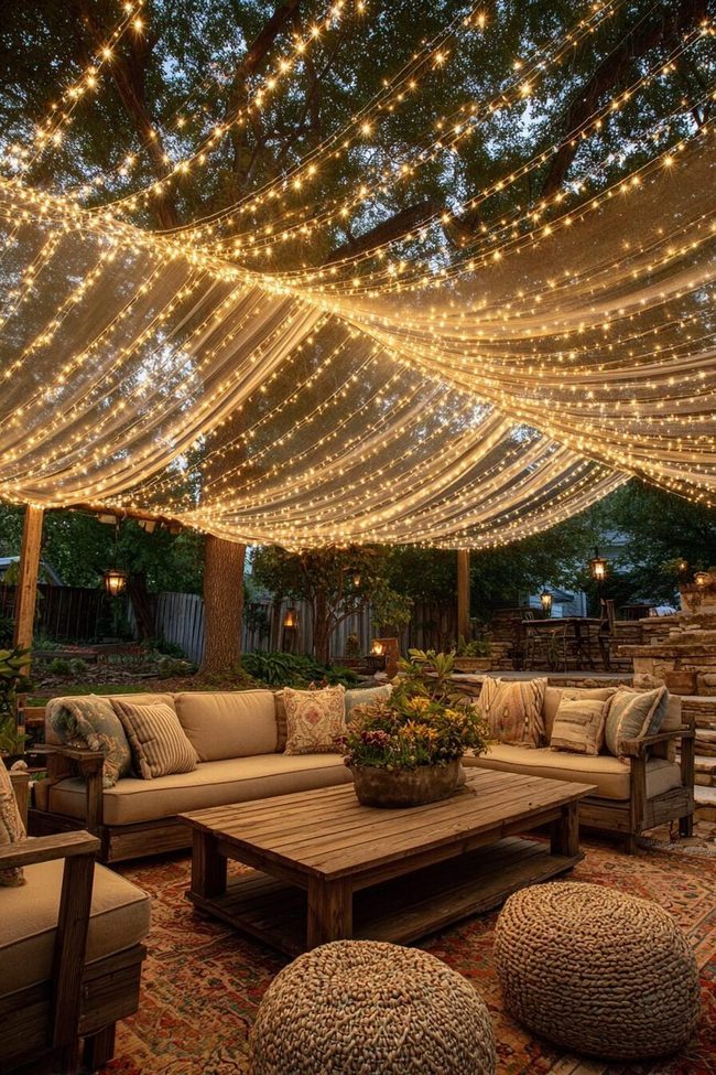 Edison Bulbs String Illumination Canopy