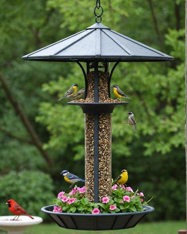 Woven Basket Attracts Feathered Visitors