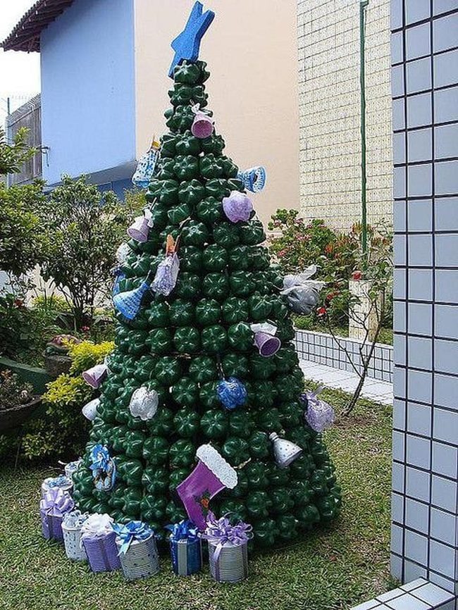 Recycled Bottles Vertical Garden Tree