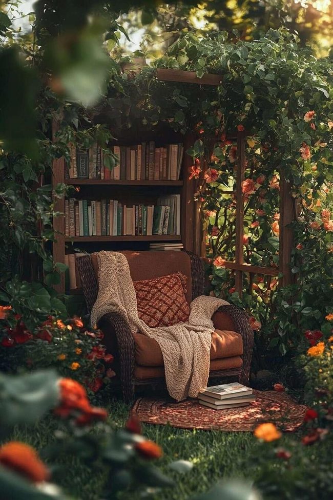 Garden Corner With Cozy Books