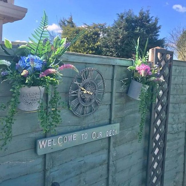 Vintage Clock Garden Fence