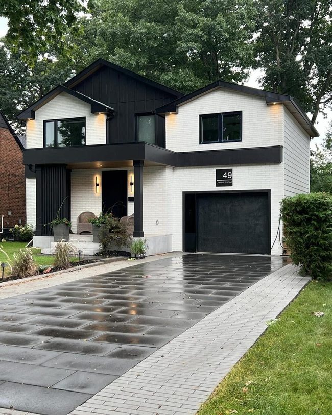 White Brick Black Frame Statement