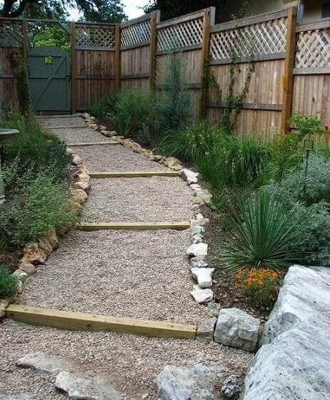 Gravel Path Through Lavender Garden