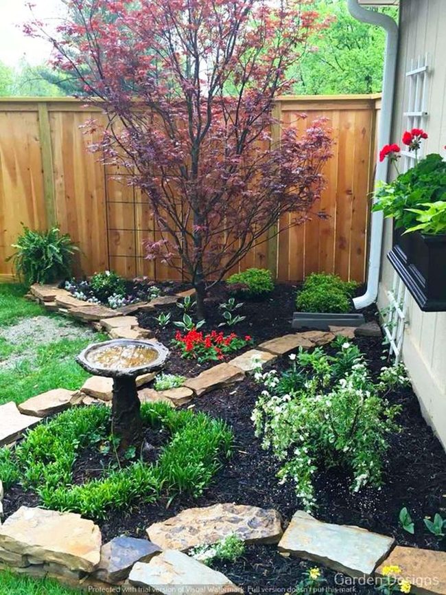 Purple Maple Garden With Stone Pathways
