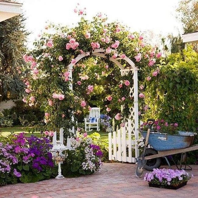 Blooming Hedge Gate Entrance