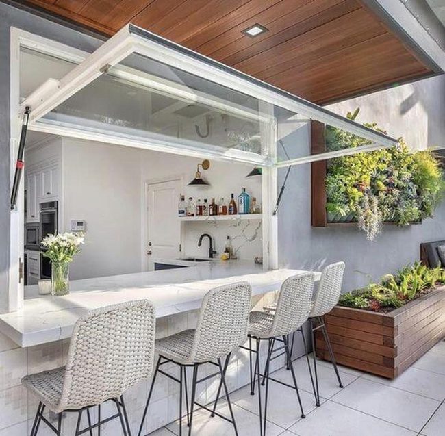 White Countertop Garden Bar Oasis
