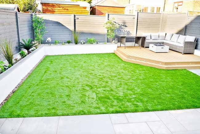 Sprawling Deck With Garden Beds