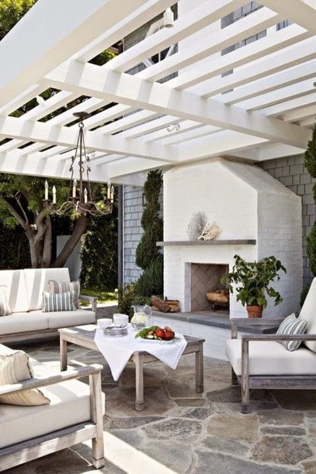 White Brick Fireplace Gathering Place