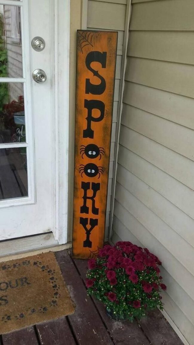 Orange Spooky Sign Halloween Welcome