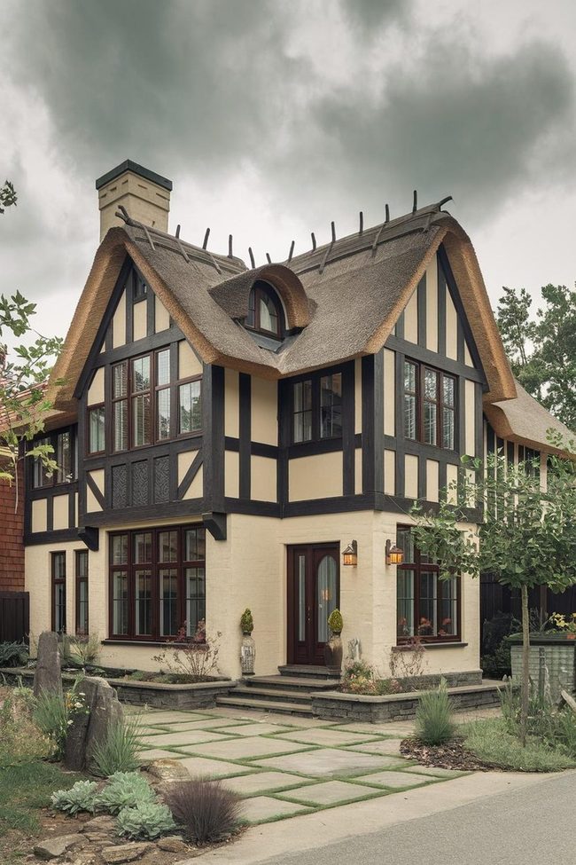Thatched Roof Timber Frame House