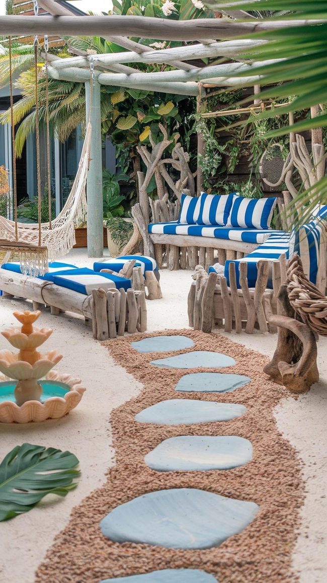 Shell-Scattered Coastal Patio Escape