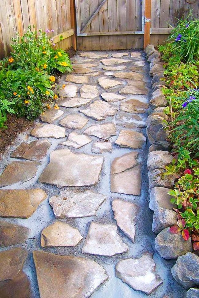 Winding Stone Path Through Blooms