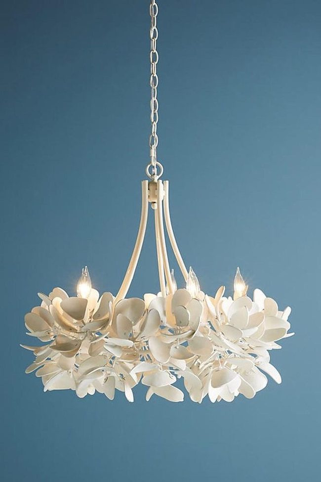 White Petals Chandelier Burst Upward